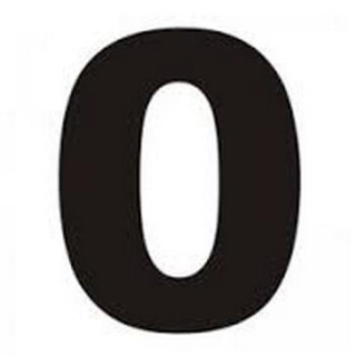 Cyfra "0" 19cm czarna tworzywo sztuczne